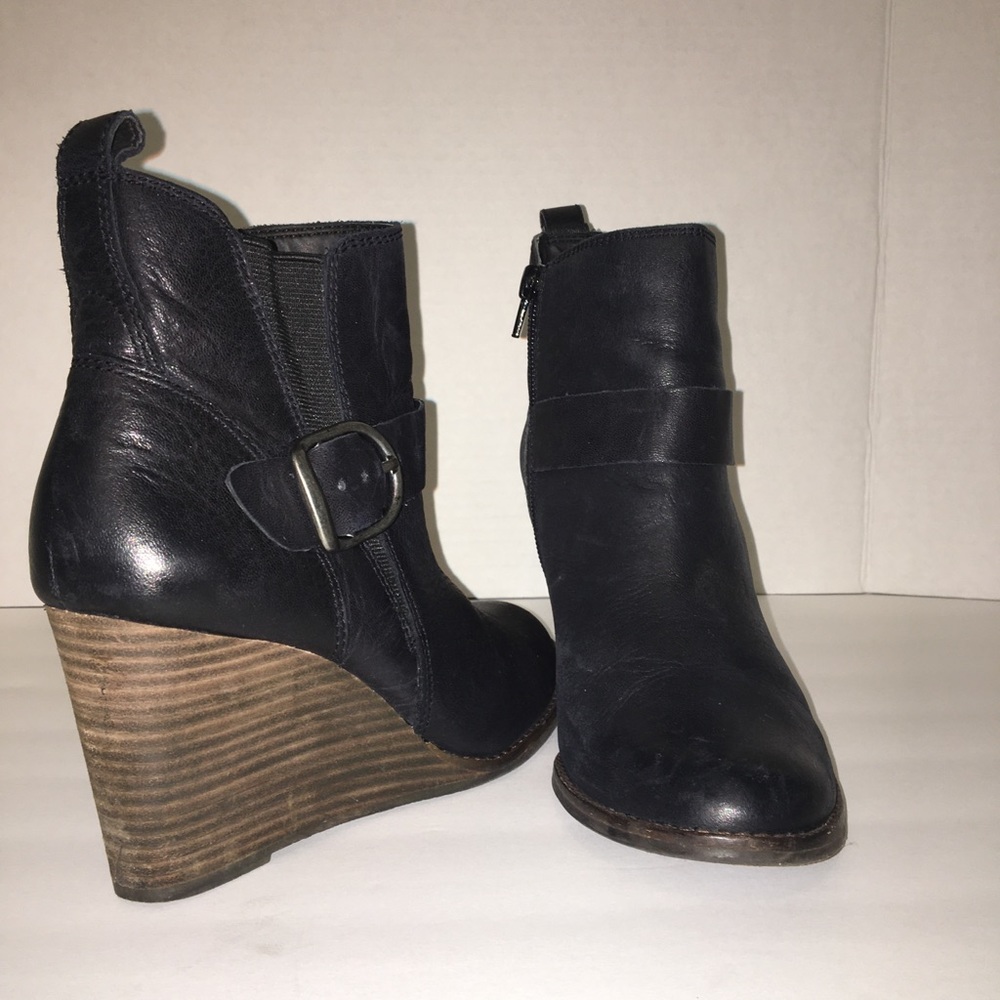 Lucky Brand leather wedged boots!